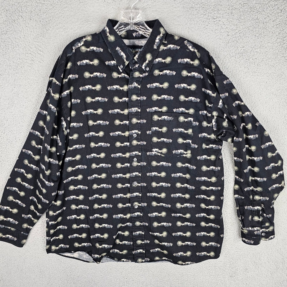 Brooks & Dunn Button Down Men XL Spur Print Panhandle Slim Western Shirt Vintage